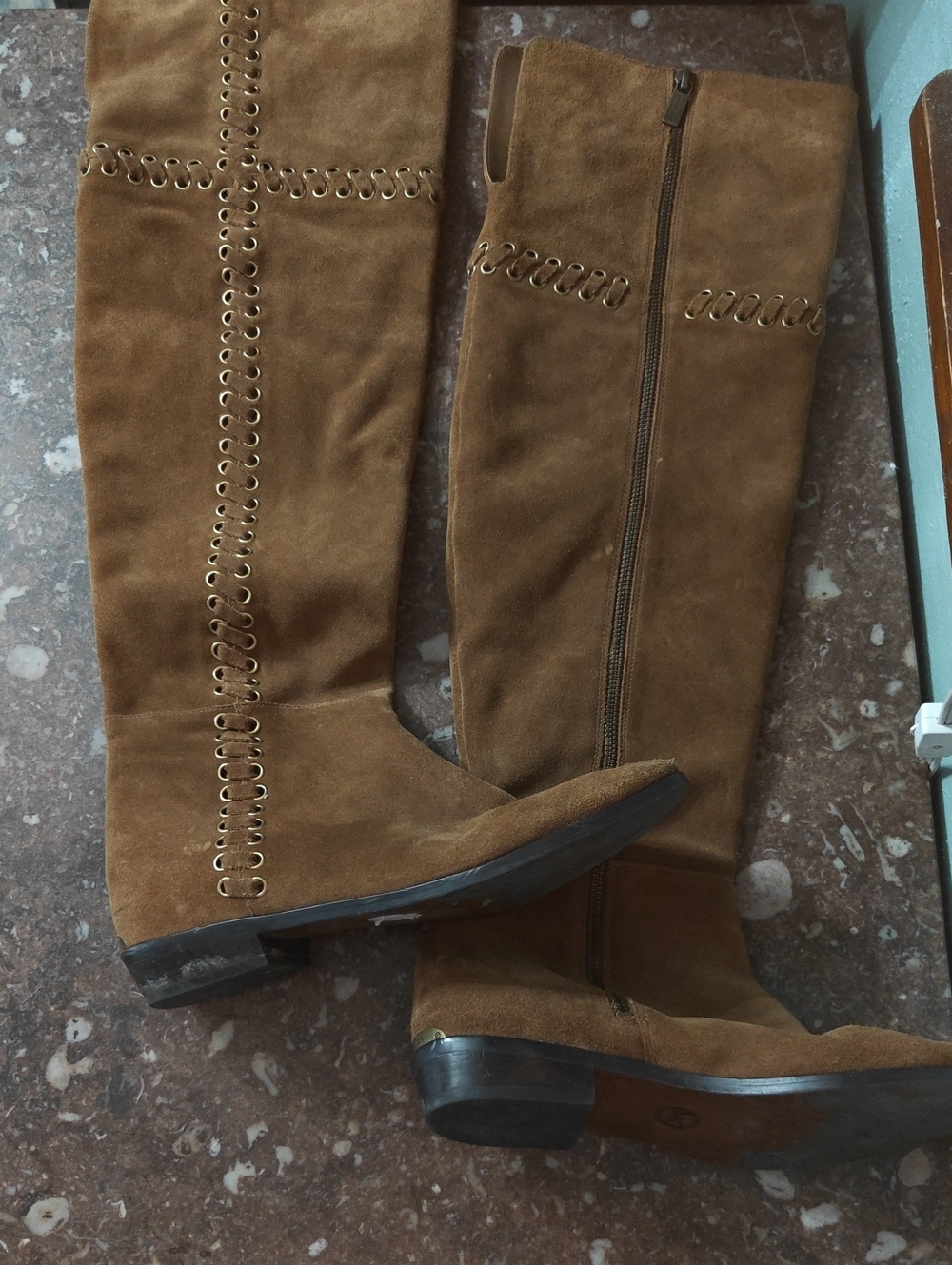 Michael Kors Suede Over-the-Knee Riding Boots in Brown